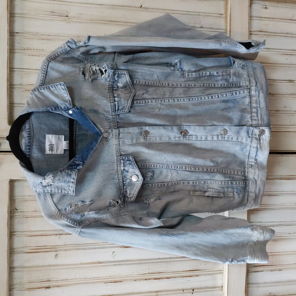 RSQ distressed jean jacket. Size small